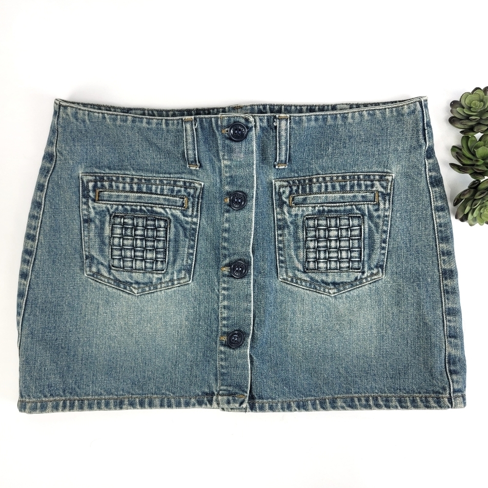 American Eagle Denim Skirt Lattice Pocket